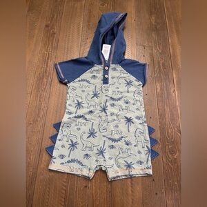 Blue Dinosaur Print Kids Bodysuit